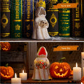 Goodeco LED Ghost Figurine Light-Up Spooky Resin Decoration Off-White