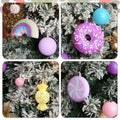 ROSELEAF Christmas Tree Ornaments Set 40 Pack Shatterproof Pink Purple Green