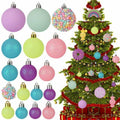 ROSELEAF Christmas Tree Ornaments Set 40 Pack Shatterproof Pink Purple Green