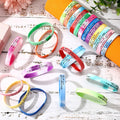 Sieral 120 Pcs Valentine Motivational Silicone Wristbands Joyous Color