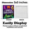 Hijie Halloween Wooden Sign I Smell Children Indoor Decor 5x5 Inches