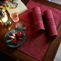 ARTABLE Rectangle Table Runner Fabric Burgundy 16x84 Inch Cottage Style