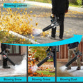 WHATOOK Cordless Leaf Blower 20V 4.0Ah Brushless Motor 2 Batteries Grey