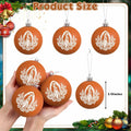 Jenaai Our Lady of Guadalupe Christmas Ornaments 3.15" 12 Pcs Brown White