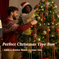 Tilirex 6 Pack Long Velvet Christmas Bows 23.5x15.5in Light Brown