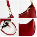 KUNZHAN Leather Shoulder Bag Women Hobo Tote Mini Clutch Purse Red