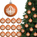 Jenaai Our Lady of Guadalupe Christmas Ornaments 3.15" 12 Pcs Brown White