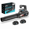WHATOOK Cordless Leaf Blower 20V 4.0Ah Brushless Motor 2 Batteries Grey