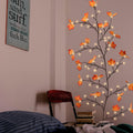 PAJH Fall Thanksgiving Garland 5.25ft 72 LED 8 Modes Orange Leaf Lights