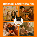 Skyists Crochet Black Cat Plush with Happy Fall Y'All Sign 3.74in Orange Black