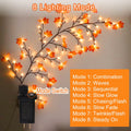 PAJH Fall Thanksgiving Garland 5.25ft 72 LED 8 Modes Orange Leaf Lights