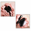Pink Floral Hair Claw Rose Shark Clip Satin Hair Accessory for Women Girls