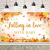 AIBIIN Baby Shower Pumpkin Backdrop Yellow 70.8x43.3 inch Fall Decor