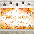 AIBIIN Baby Shower Pumpkin Backdrop Yellow 70.8x43.3 inch Fall Decor