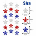 hhdatc 4th of July Hollow Out Star Banner Red Silver Blue Paper Decor