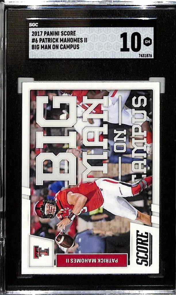 Patrick Mahomes 2017 Panini Score Big Man Insert Rookie Card (SGC Graded)