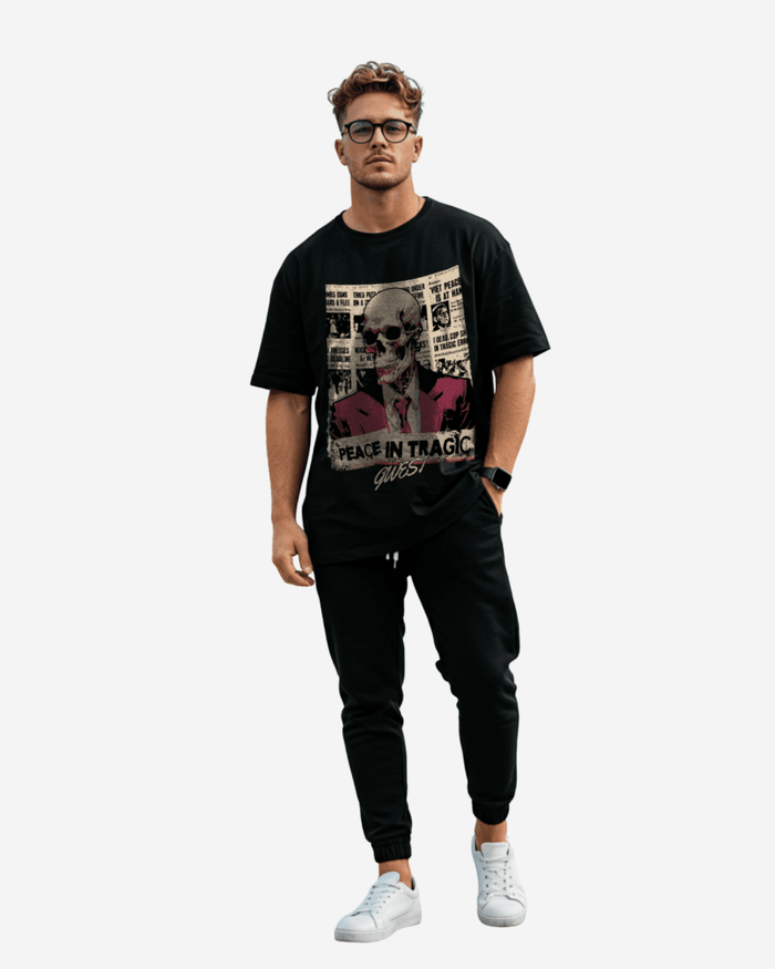 G West Peace In Tragic Oversized T-Shirt Mens