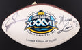 Boomer Esiason & Michael Lewis Signed SB XXXVII Football (Beckett)