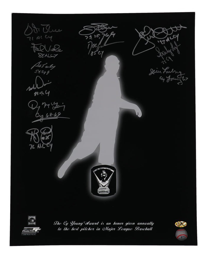 Cy Young Winners Signed 16x20 Photo, 11 Signatures (MAB)