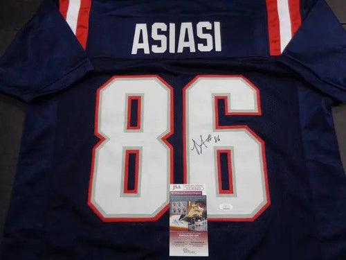 Devin Asiasi New England Patriots Autographed Custom Football Jersey JSA W coa