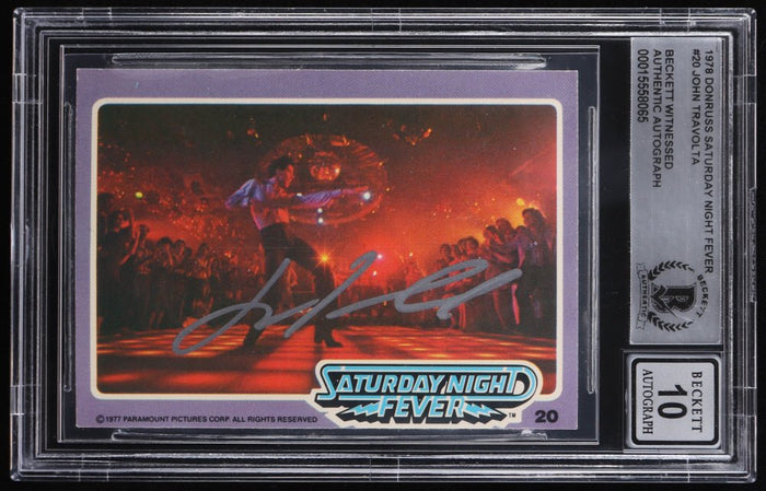 John Travolta Signed 1978 Saturday Night Fever #20 (BGS 10)