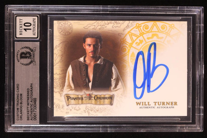 Orlando Bloom Signed Pirates Custom Card (BGS Auto 10)