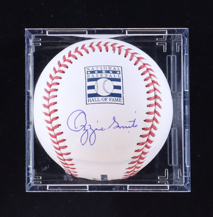 Ozzie Smith Signed HOF Baseball with Case (PSA Graded 10)