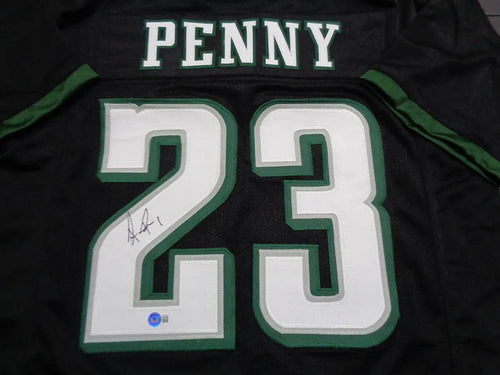 Rashaad Penny Signed Philadelphia Eagles Custom Football Jersey (Beckett)
