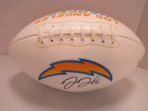 Justin Herbert Chargers Signed Logo Football (PAAS COA)