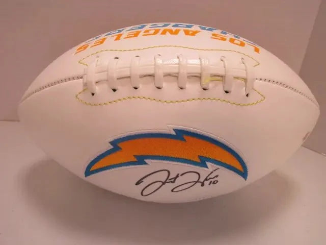 Justin Herbert Chargers Signed Logo Football (PAAS COA)