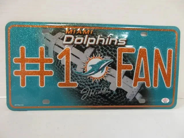 Jaylen Waddle Dolphins Signed License Plate (PAAS COA)