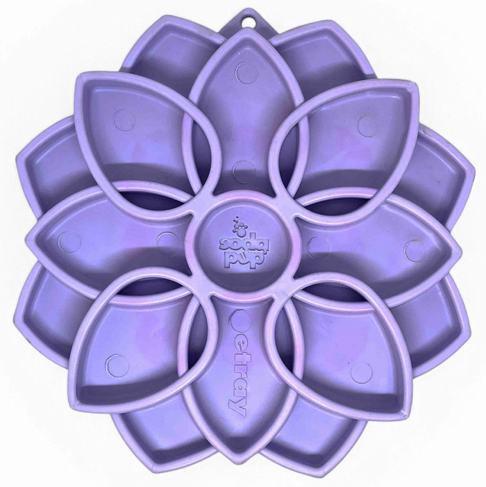 Mandala Softie eTray Shallow Slow Feeder Dog Bowl with Suction Cups |  USA Made