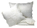 DaDa Bedding Elegant White Floral Beige Matelassé 100% Cotton Coverlet 5Pcs Bedspread Set - King Size (DXJ101796)