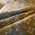 Tache 2-3 Piece Gilded Garden 100% Cotton Floral Gold Quilt Bedspread Set (JHW-631)