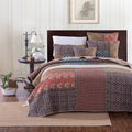 Tache Sunset Blooms Floral Patchwork Cotton Multi color Bedspread Quilt Set (JHW-825)