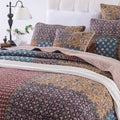 Tache Sunset Blooms Floral Patchwork Cotton Multi color Bedspread Quilt Set (JHW-825)