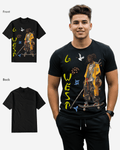 G West Regular Fit Black Samurai Front Graphic T Shirt : Gwpbast5056 - 3 Colors