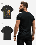 G West Regular Fit Black Samurai Front Graphic T Shirt : Gwpbast5056 - 3 Colors