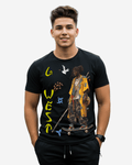 G West Regular Fit Black Samurai Front Graphic T Shirt : Gwpbast5056 - 3 Colors