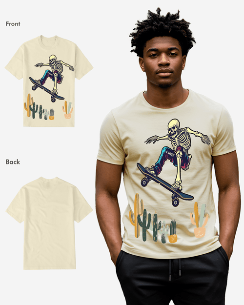 G West Mens Regular Fit Cactus Skate Front Graphic T Shirt