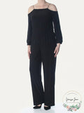 NY Collection Womens Plus Blouson Chain Jumpsuit, Size 1X