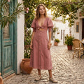Free People String of Hearts Front Cutout Smocked Dress, Size Large