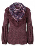 Style & Co Tassel-Trim Blouse with Removable Scarf, Size Small