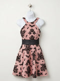 City Studios Juniors Velvet Printed Illusion Dress, Size 3