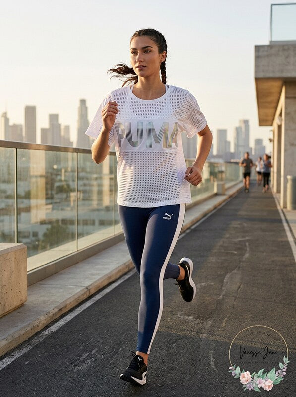 PUMA Women's Big Cat Drapey Tee, White, Size Small