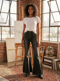 Free People Womens Irreplaceable High Waist Flare Jeans