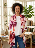 INC International Concepts Womens Inked Iris Wrap (Papaya, One Size)