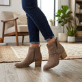 Madden Girl Womens Fibbi Ankle Boot, Taupe, Size 9.5