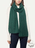 Style & Co. Womens Ribbed Metallic Scarf Green O/S
