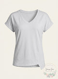 Calvin Klein Performance V-Neck Asymmetrical-Hem Top, Size XS